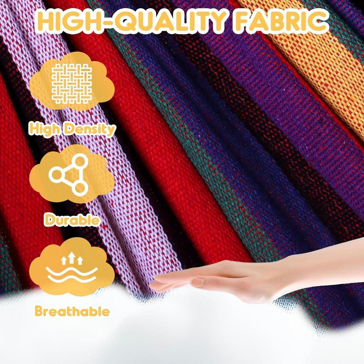 HÄNGEMATTE Baumwolle Regenbogen mit Gurten und Tasche - Multicolor, Textil (150/2.5/270cm)