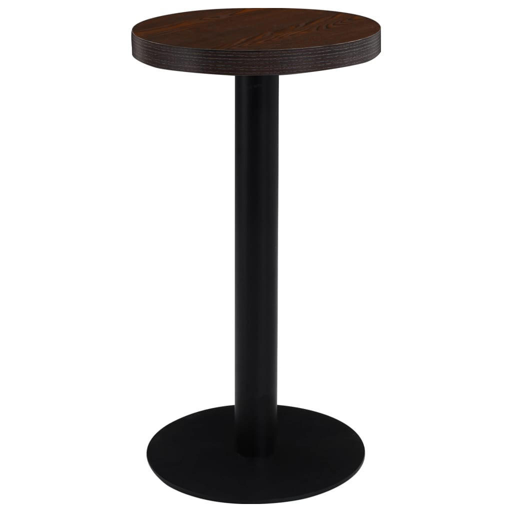 BISTROTISCH Flori rund Dunkelbraun/Schwarz 40 cm MDF - Schwarz, Holz (40/40/75cm) - DELUKE
