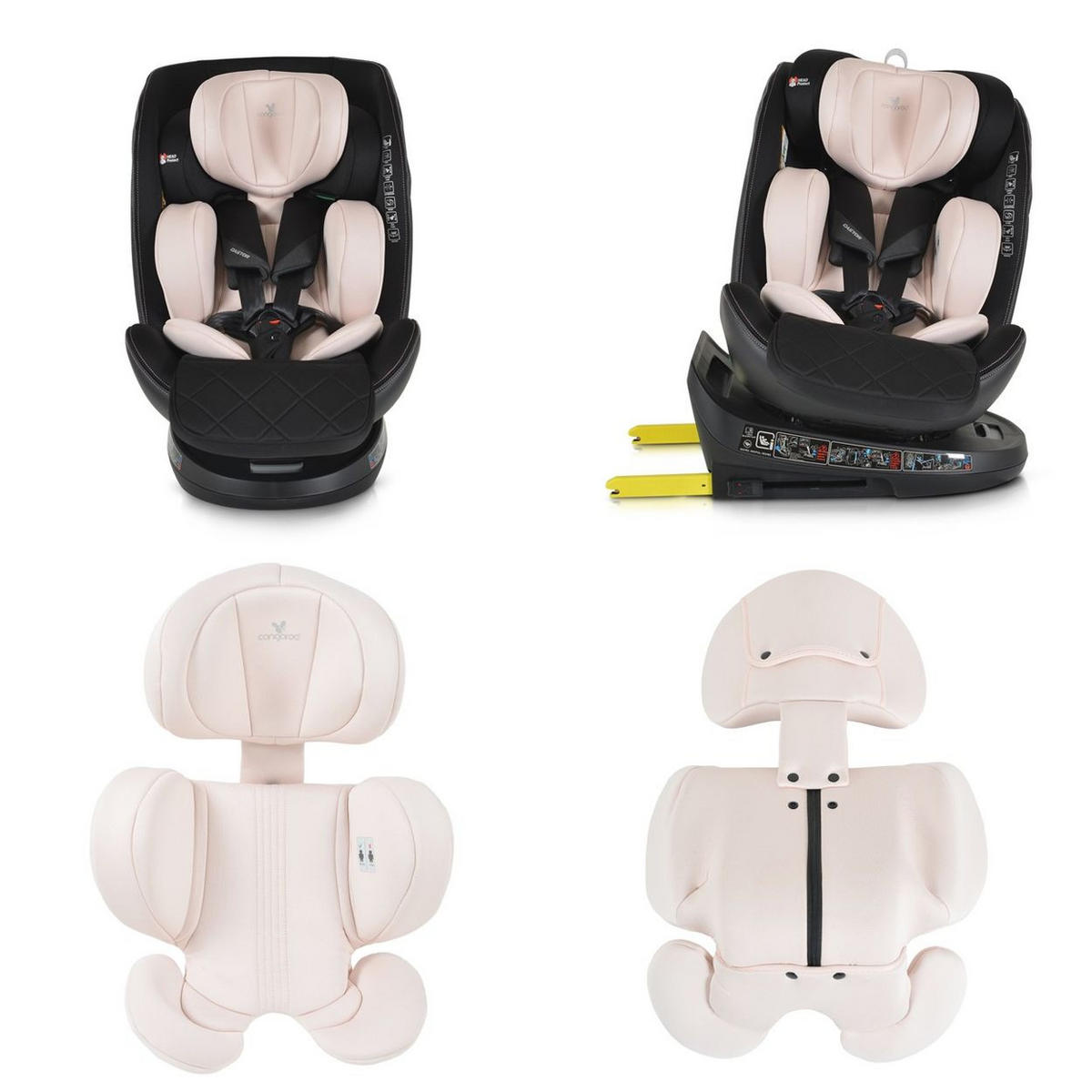 KINDERSITZ i-Size Castor beige/rosa 40-150cm) Gruppe 0/1/2/3 Isofix, Kopfschutz - Beige, Kunststoff (45/69/51cm) - Cangaroo