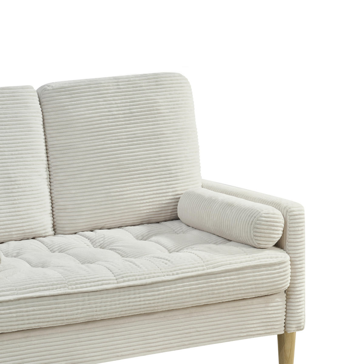 2-SITZER SOFA Cord Beige - Beige, Holz/Holzwerkstoff (121/87/76cm) - WISHDOR