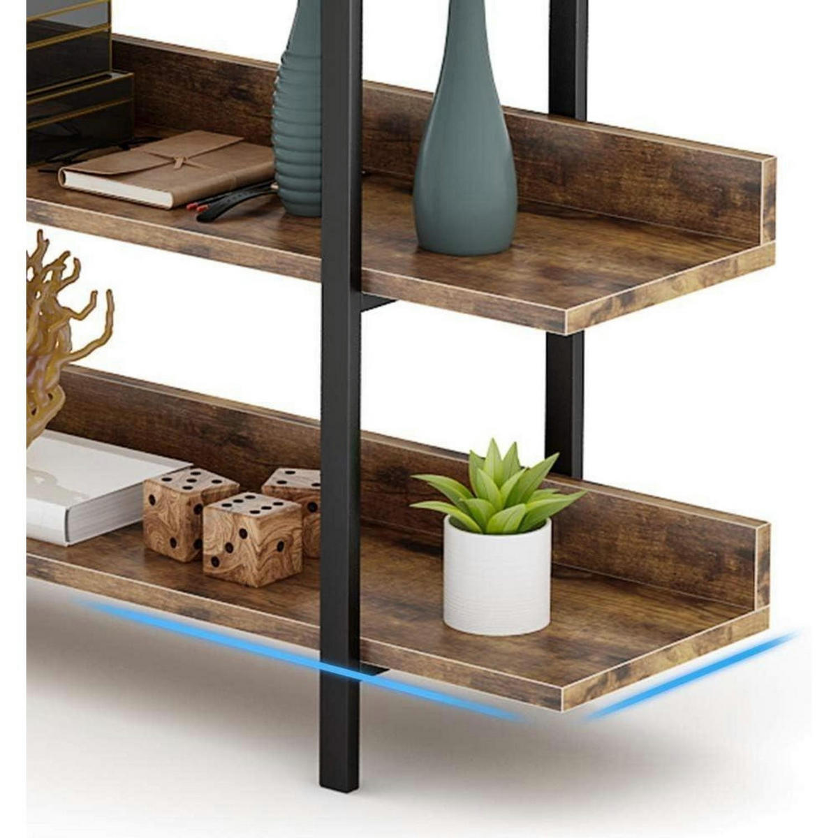 BÜCHERREGAL 5 Ebenen Industrie Vintage 105 x 29,5 x 180 cm - Braun, Holzwerkstoff (105/180/33cm)