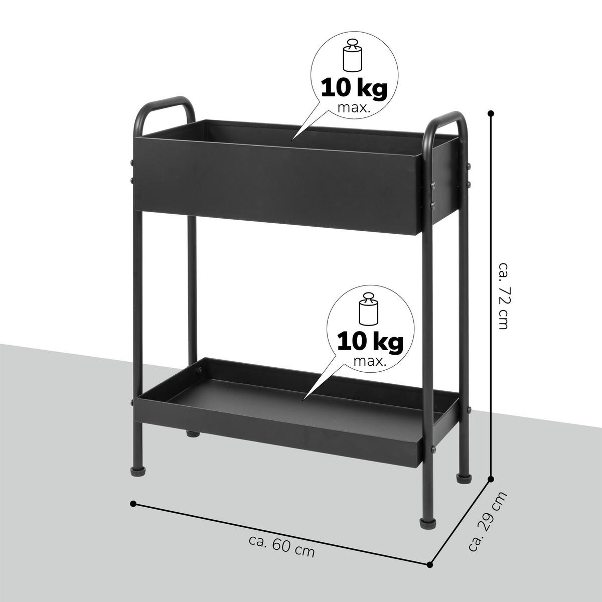 PFLANZENSTÄNDER, schwarz - Schwarz, Metall (29/60/72cm) - eluno