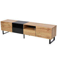 TV Lowboard Schwarz Holz, Stauraum, robuste Konstruktion - Braun, Holz (61.5/23/43.5cm)