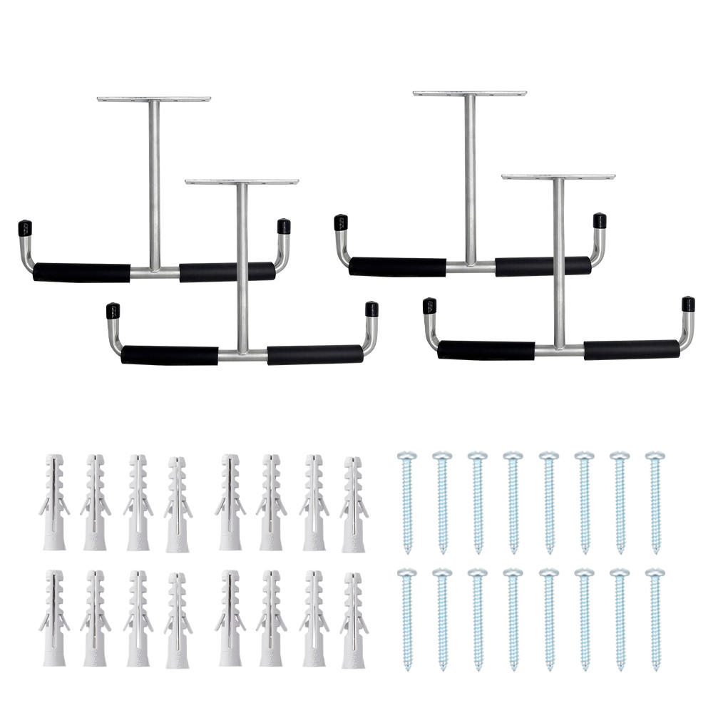 DECKENHAKEN 4 Stück T-förmige in Silbergrau Vielseitig einsetzbar Belastbarkeit 43,5 x 29 cm - Braun, Metall (29/1/43.5cm) - Livingandhome