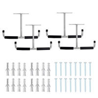 DECKENHAKEN 4 Stück T-förmige in Silbergrau Vielseitig einsetzbar Belastbarkeit 43,5 x 29 cm - Braun, Metall (29/1/43.5cm) - Livingandhome
