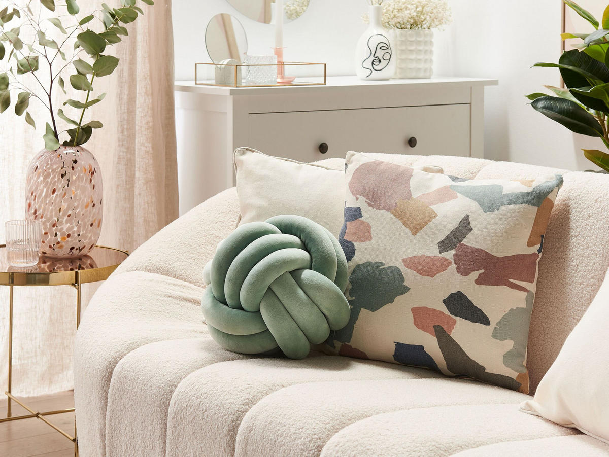 DEKOKISSEN Mintgrün 30/30 cm Malni - Mintgrün, Textil (30/30cm) - Beliani