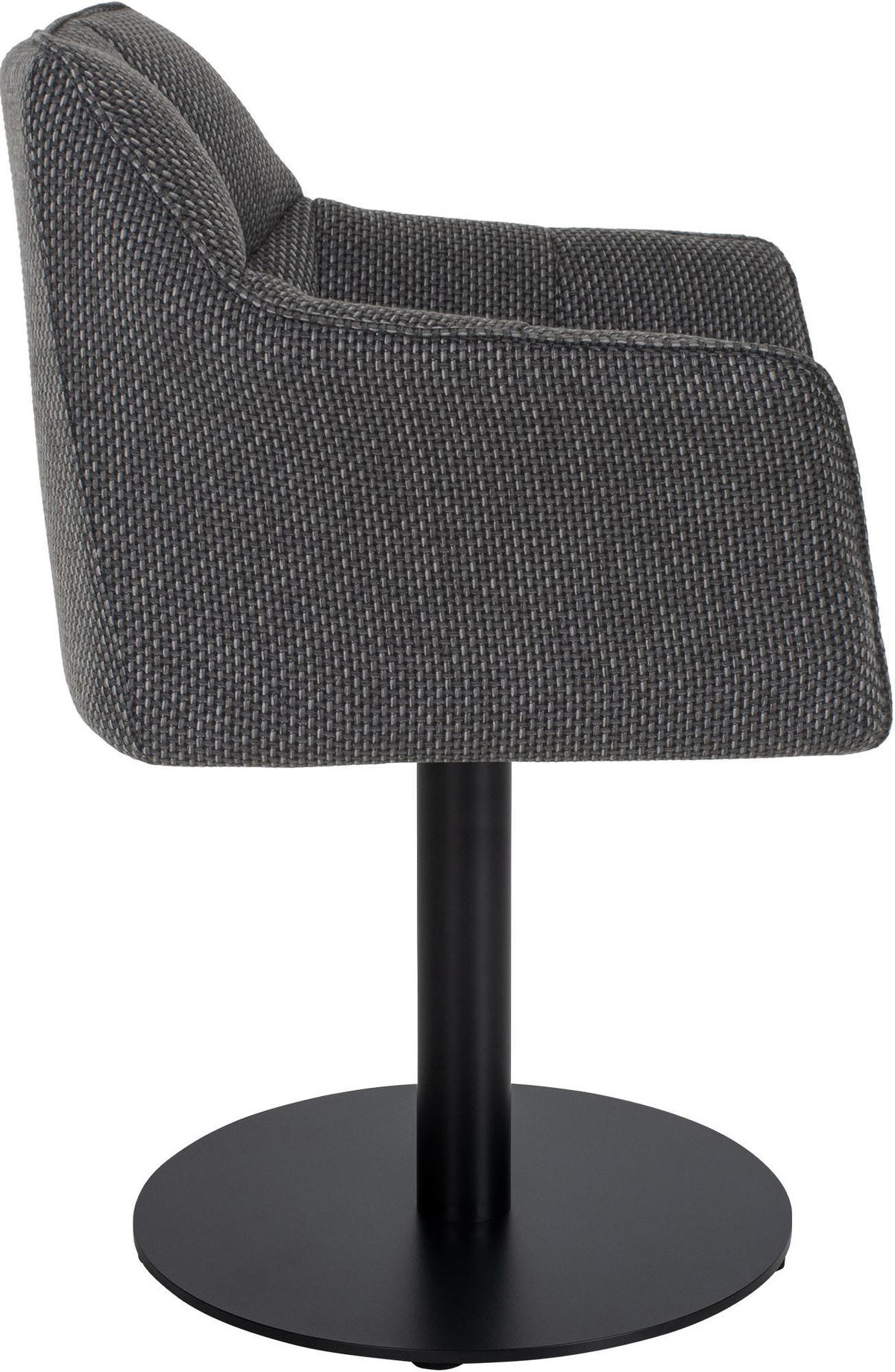 SESSEL Stoff titangrau - Graubraun/Schwarz, Textil/Metall (64/75/48cm) - CLP