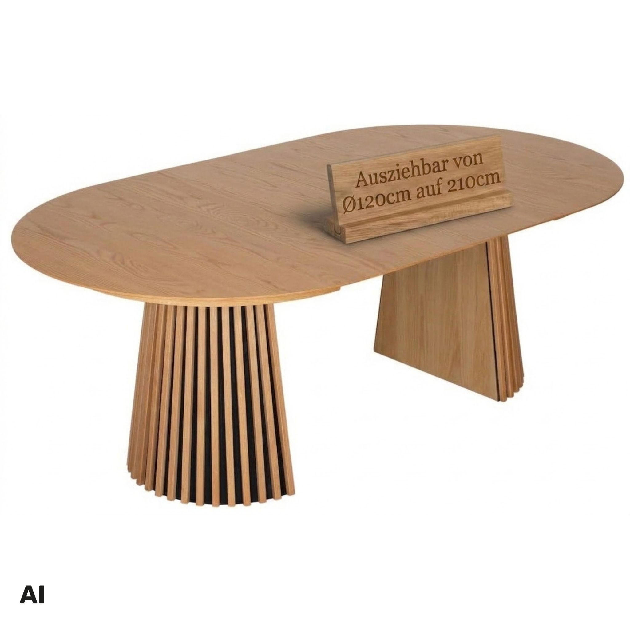 ESSTISCH Oria ausziehbar FSC®100% - Braun/Naturfarben, Eichenholz/Holz (120/210/76cm) - Mr. Deko
