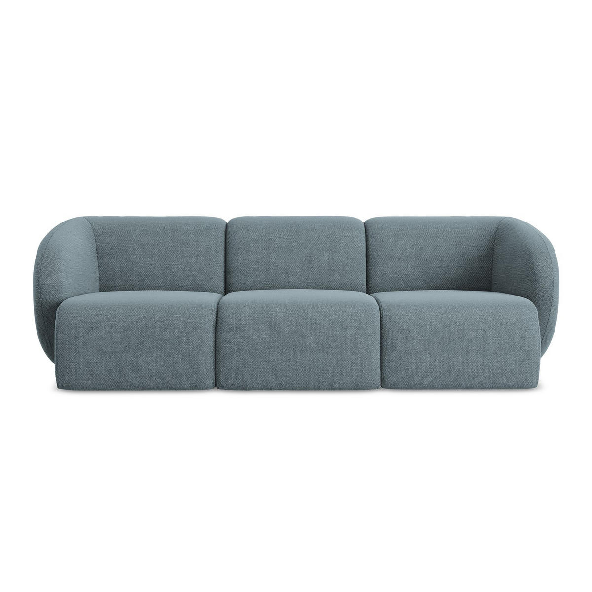 3-SITZER SOFA Bouclé Stoff Blau - Blaugrau/Schwarz, Holzwerkstoff/Kunststoff (244/75/94cm) - LaMiaSofa