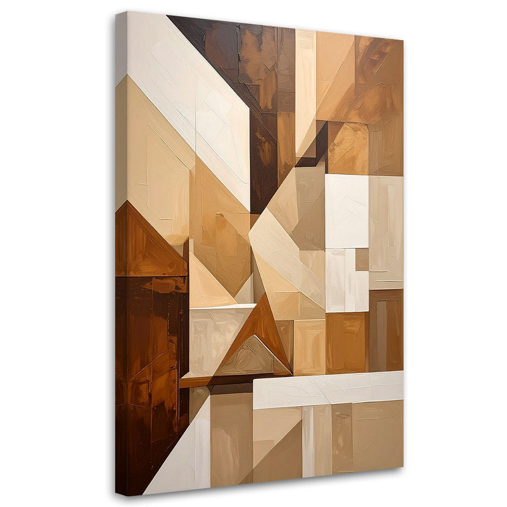 LEINWANDBILD 3D und geometrisch 60x90cm - Beige, Textil (60/90cm) - Feeby