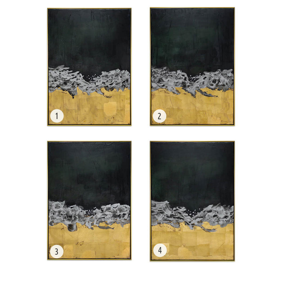 ACRYLBILD HANDGEMALT Schwarz 78/103 cm - Goldfarben/Schwarz, Textil (77.5/102.5cm) - KUNSTLOFT