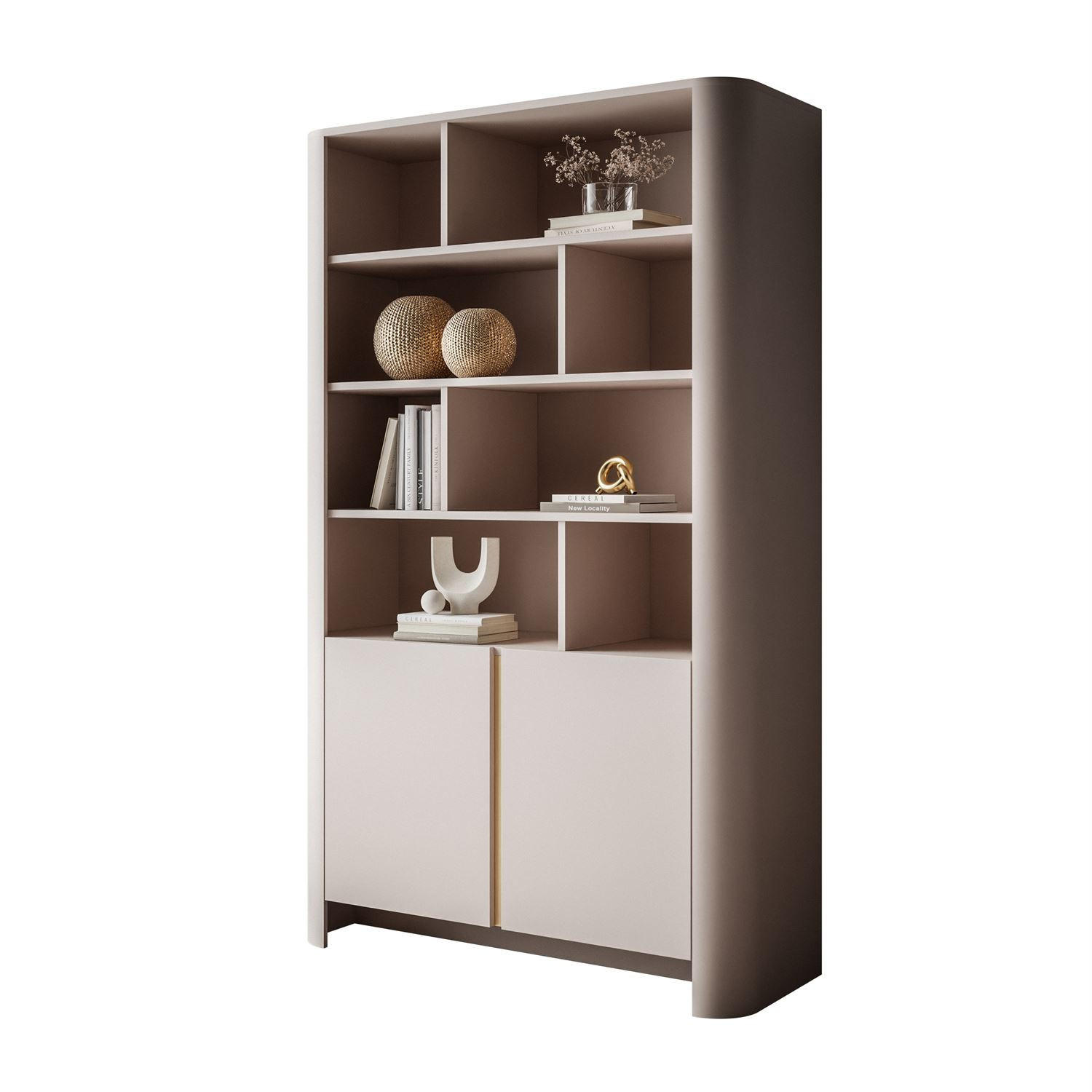 STANDREGAL DESTINY Kaschmir, zweitürig mit offenen Regalböden - Kaschmir, Holzwerkstoff (103/170/39cm) - Lookway