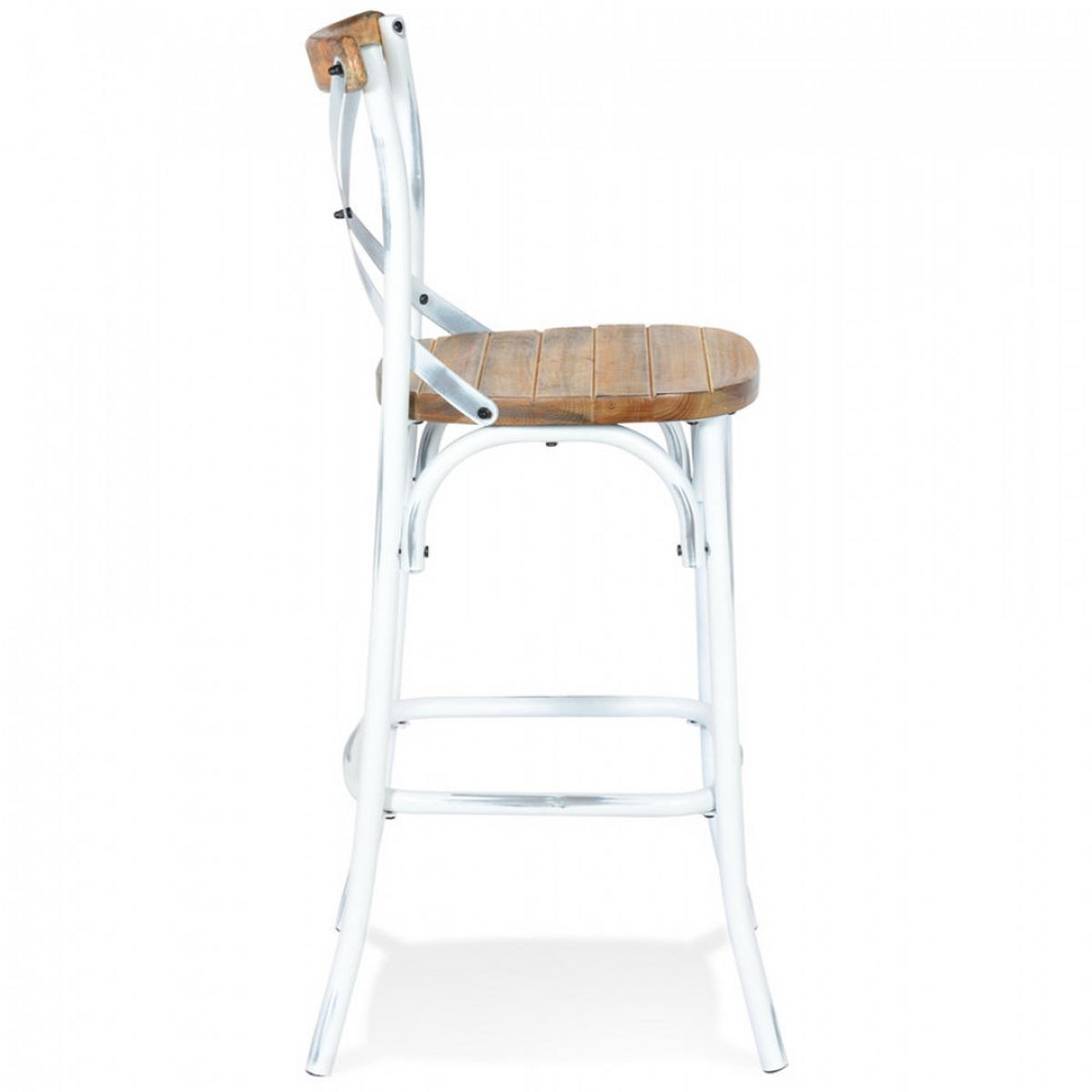 BARHOCKER Beige 47x110x50cm - Beige/Walnussfarben, Holz/Metall (47/110/50cm) - AlterEgo