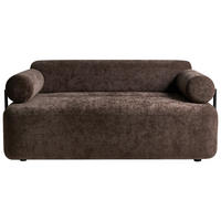POHOVKA 2-místná Žinylková látka Tmavě hnědá Elva - tmavě hnědá, textil (170/74/100cm) - Beliani