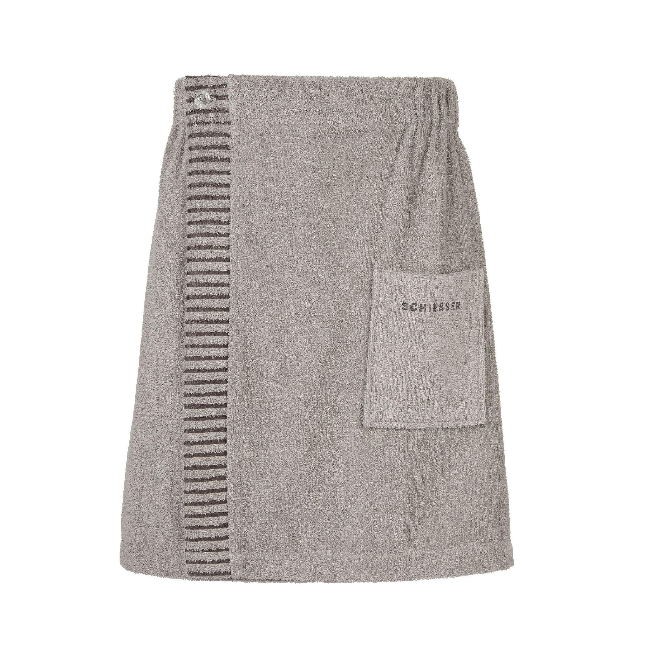 SAUNAKILT Rom Herren - 46-54 - Hellgrau - Hellgrau, Textil (55/150cm) - SCHIESSER
