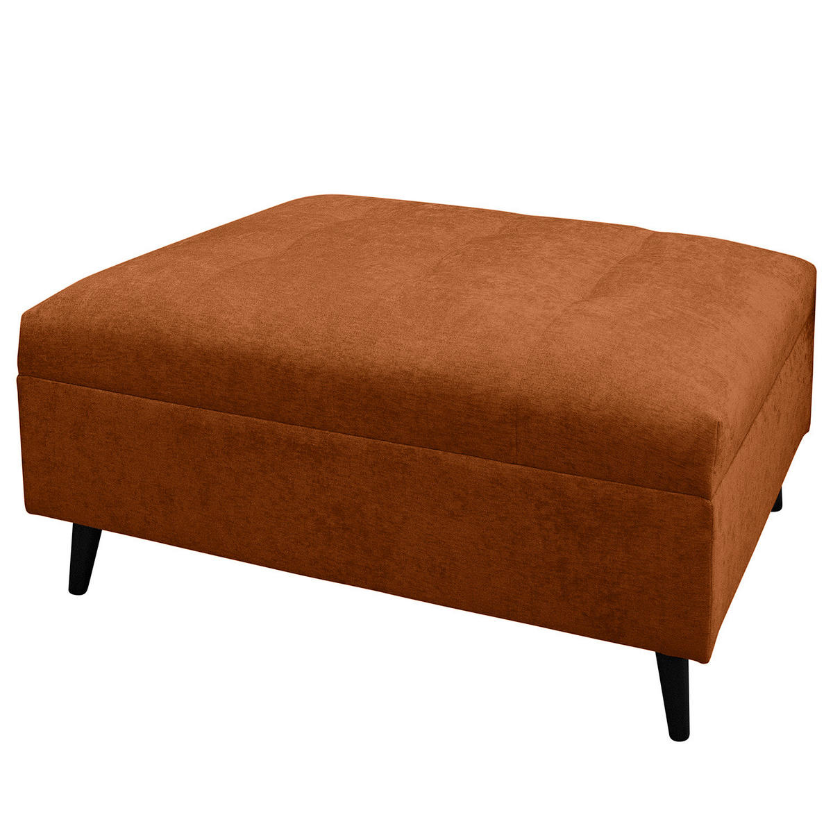 ECKSOFA mit Ottomane und Hocker - Rostfarben/Schwarz, Birkenholz/Textil (247/174cm) - home24