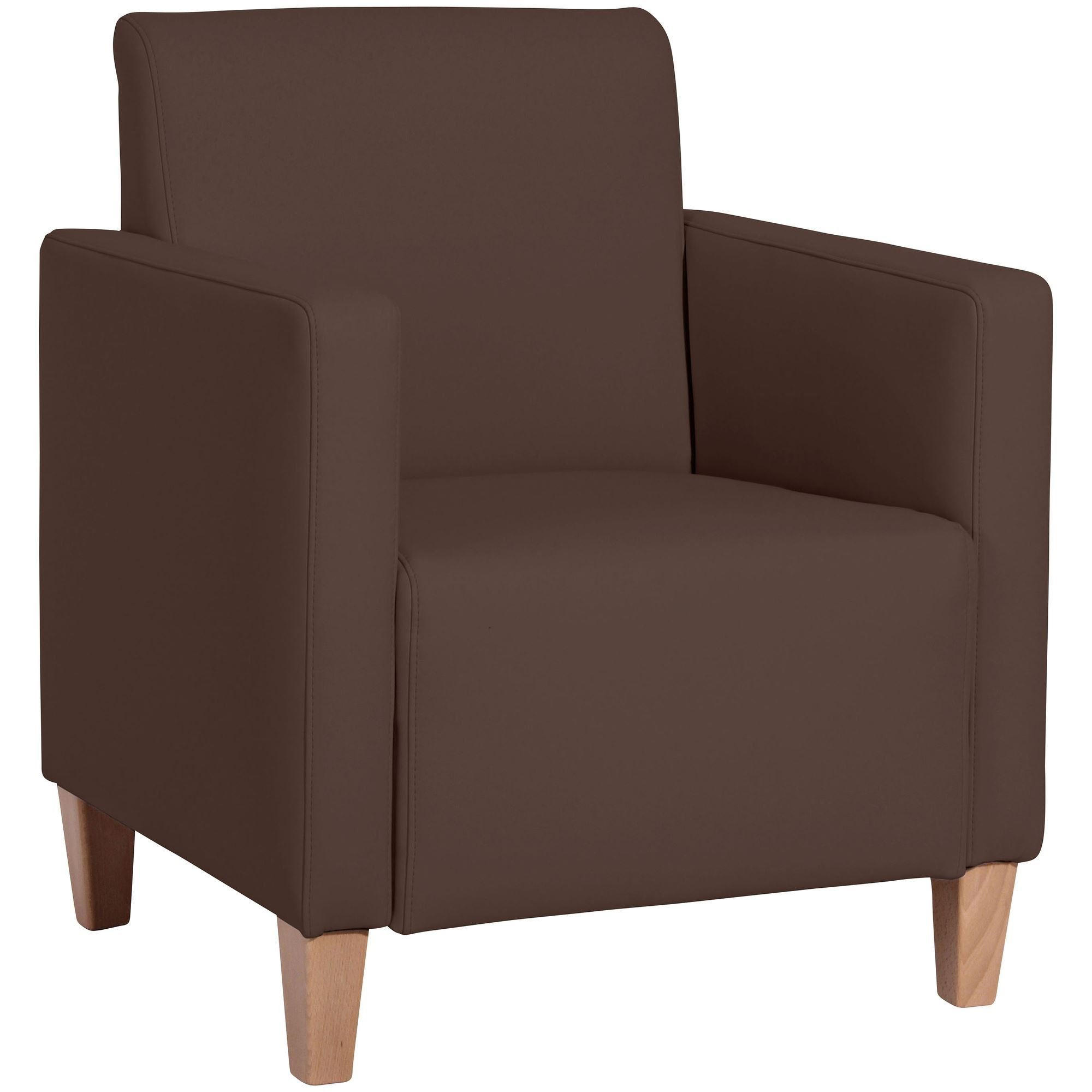 SESSEL Karol Bezug Kunstleder Buche natur / braun - Braun, Kunststoff (71/81/70cm) - 58aufmkessel