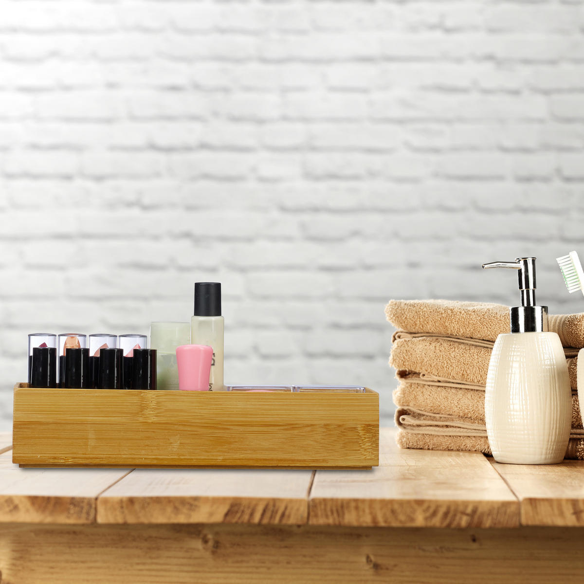 ORDNUNGSBOX - Hellbraun, Holz (23/5/7.5cm) - Relaxdays