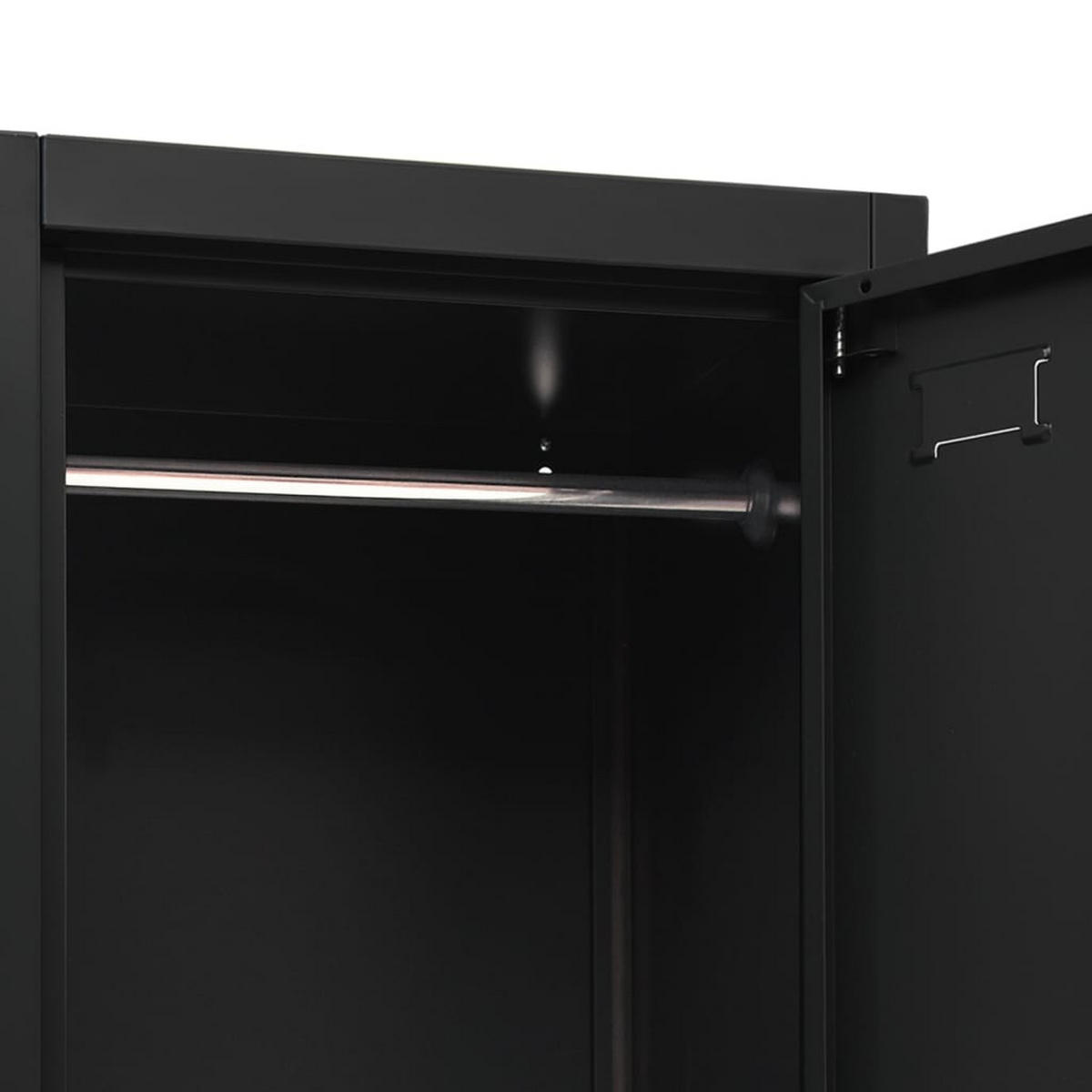 SCHLIESSFACHSCHRANK mit 2 Schließfächern, 38/45/180 cm, aus Stahl, in Schwarz - Schwarz, Metall (38/180/45cm) - vidaXL