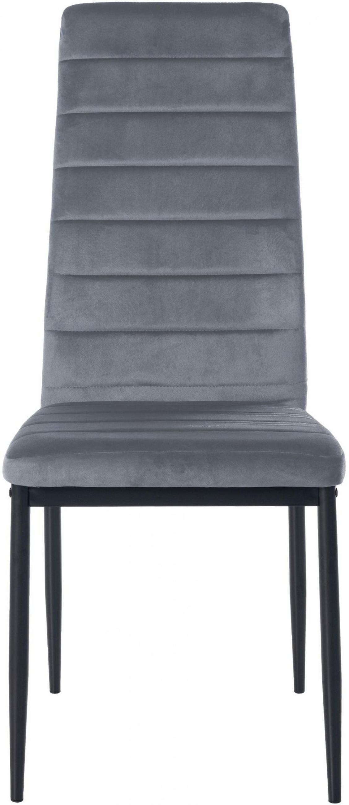 STUHL Samt hellgrau - Hellgrau, Textil/Metall (41.5/99/40cm) - CLP