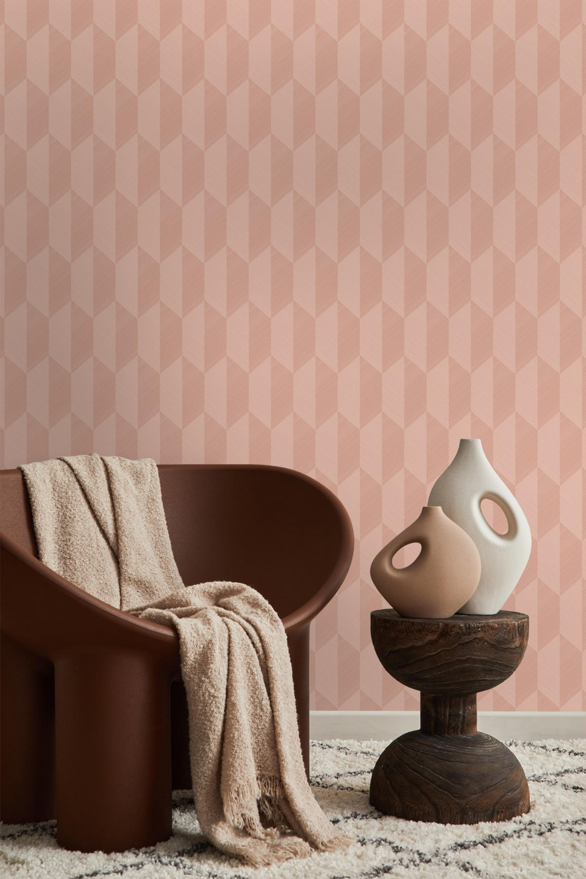TAPETE 3D Muster 50 x 900 cm - Terracotta, Papier (50/900cm) - Origin Wallcoverings