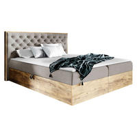 BOXBETT Wood 3 - Greige, Holz/Textil (200/200cm) - MIRJAN24