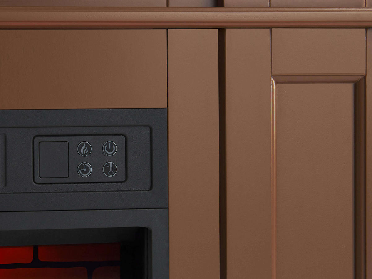 ELEKTROKAMIN Linz AF23BS braun, universal 2in1, mit LED-Beleuchtung - Braun, Glas/Holzwerkstoff (104/87/64cm) - ArtiFlame