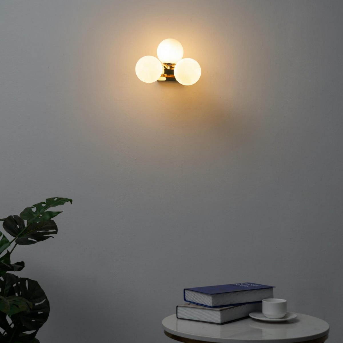 WANDLEUCHTE Ambrosia, Roségold und Weiß, 24cm - Roségold, Glas (22/17/24cm) - KOSILUM