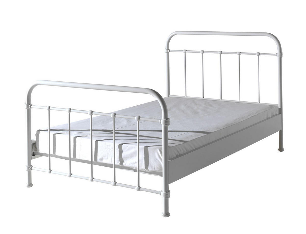 METALLBETT Karlyn 210x111x129 aus Metall in Weiß - Weiß, Metall (120/200cm) - 58aufmkessel