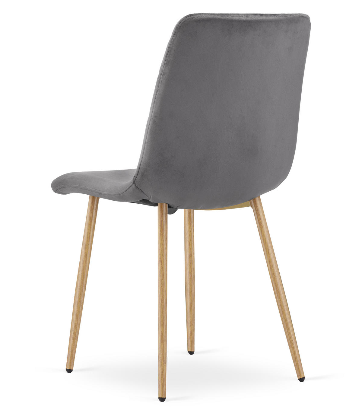 ESSZIMMERSTUHL 4-er Set TURIN dunkelgrauer Sitz, Beine in Holzfarbe - Dunkelgrau/Eichefarben, Textil (44.5/88.5/53cm) - Valora