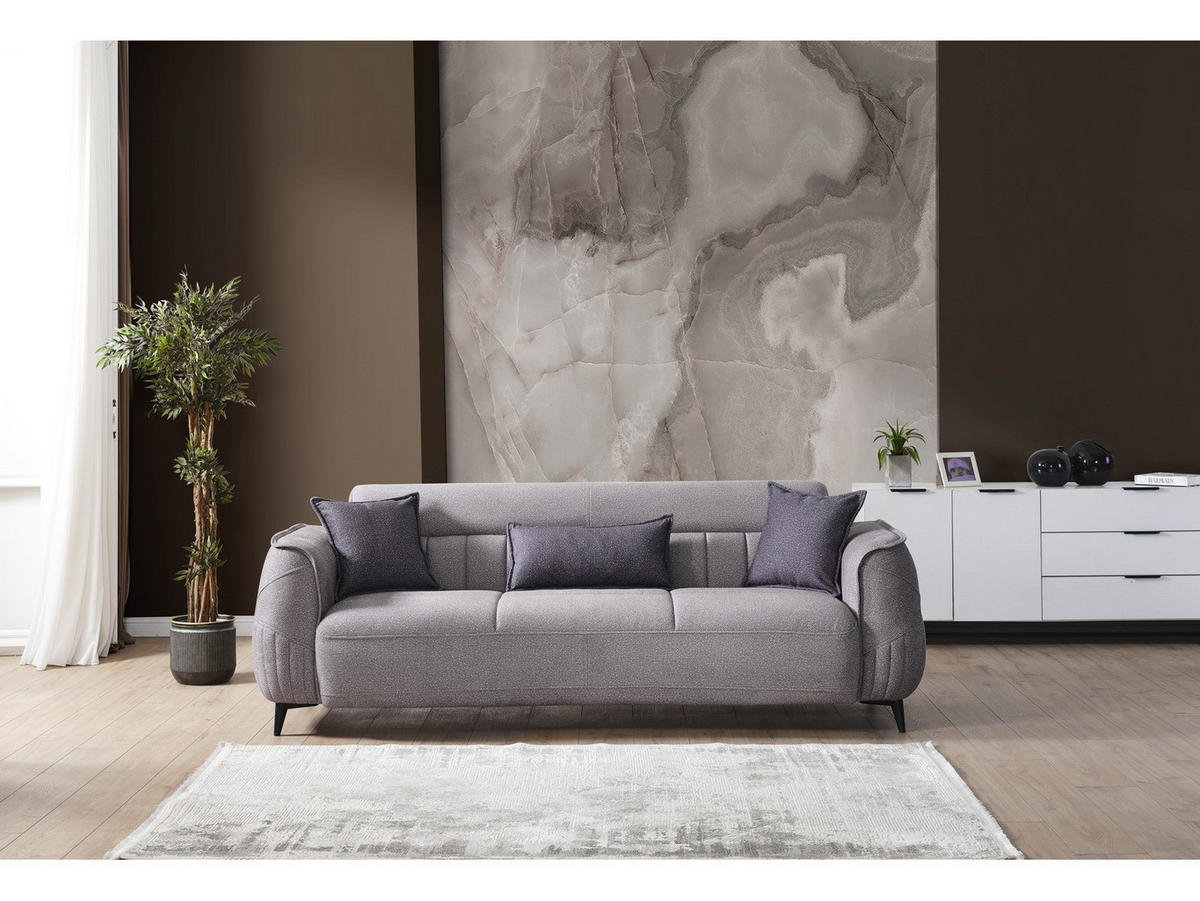 2-SITZER SOFA Cordoba Grau - Grau, Holzwerkstoff/Kunststoff (175/85/100cm)