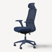 BÜROSTUHL Verstellbarer Ergonomischer SitOne Blau 4-Dimensional Armlehne, Integrierte 4-Wege-Lendenwirbelstütze - Blau, Kunststoff (60/125/68cm) - Desktronic