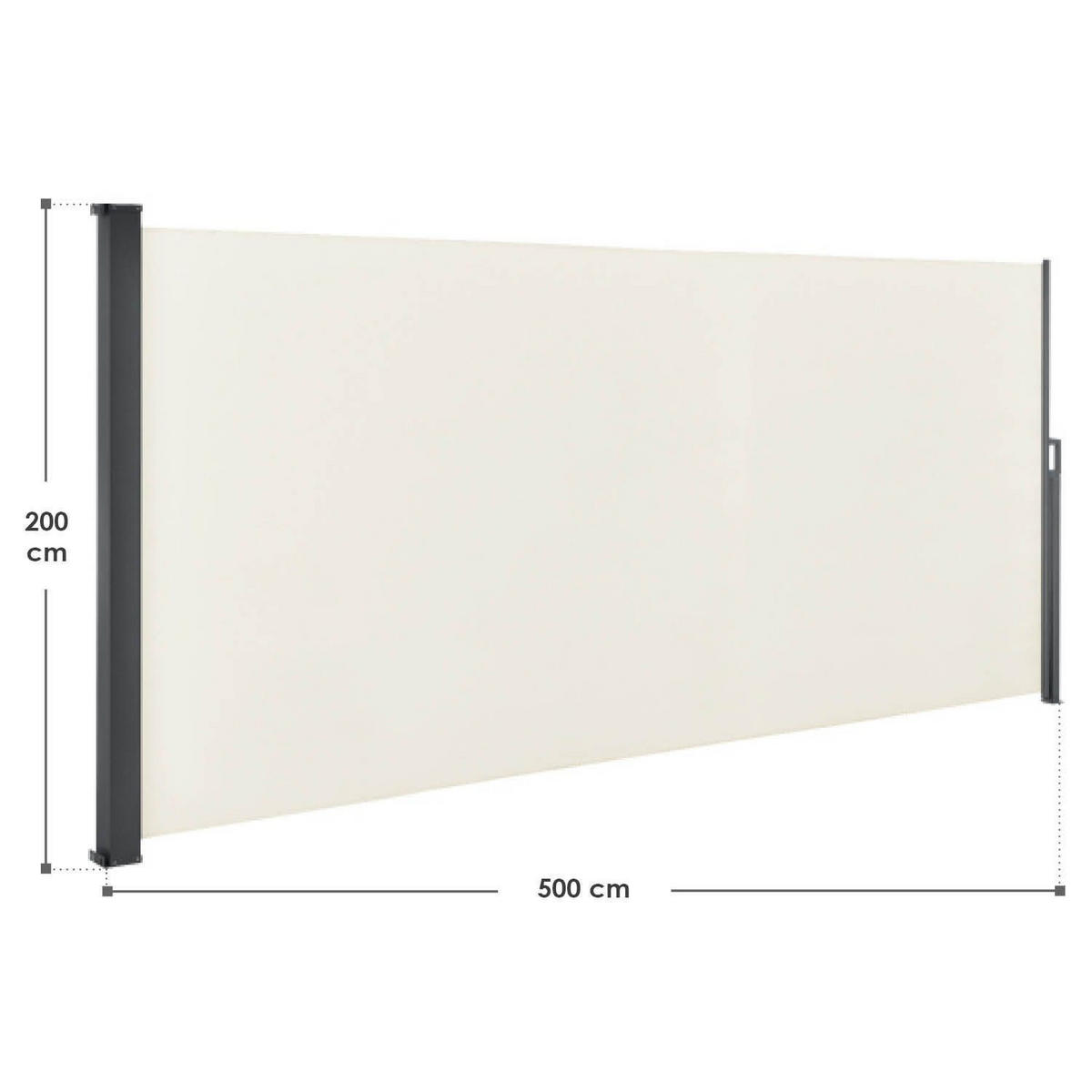 SEITENMARKISE Dubai beige 500x200 cm - Beige, Kunststoff (500/200/500cm) - Juskys