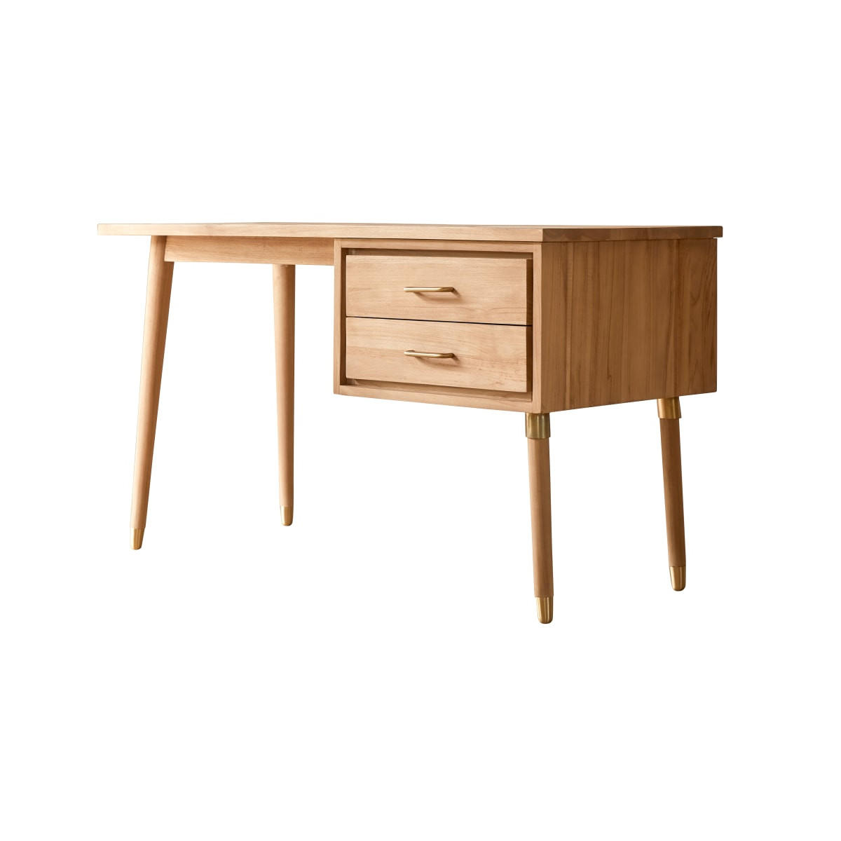 KINDER-SCHREIBTISCH Kort Natur aus Teak - Naturfarben, Holz (130/74/60cm) - Tikamoon