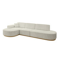 ECKSOFA Ottomane Links MARI-L2-v2 - 328x171x83 cm Creme Cord - Hellgrau/Creme, Holzwerkstoff/Textil (328/171cm) - ALTDECOR