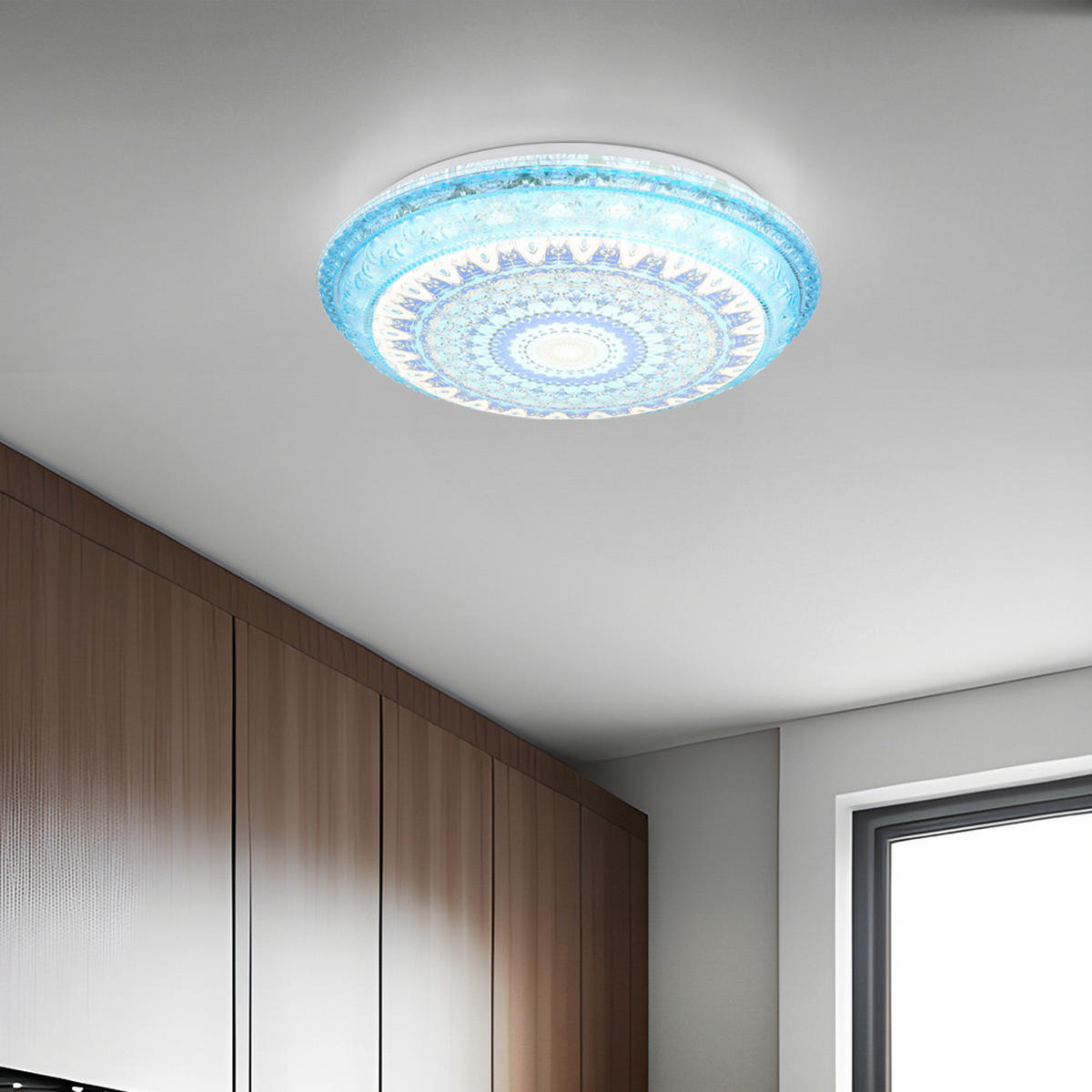 LED DECKENLEUCHTE Lazaro Blau Weiß - Blau, Metall (39/39/8.5cm) - Globo Lighting