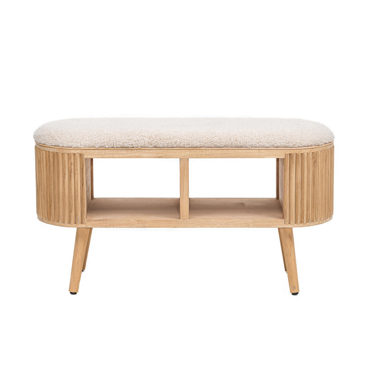 SITZBANK Wolle Weiß - Weiß, Textil (90/45.5/35cm) - Nordlys