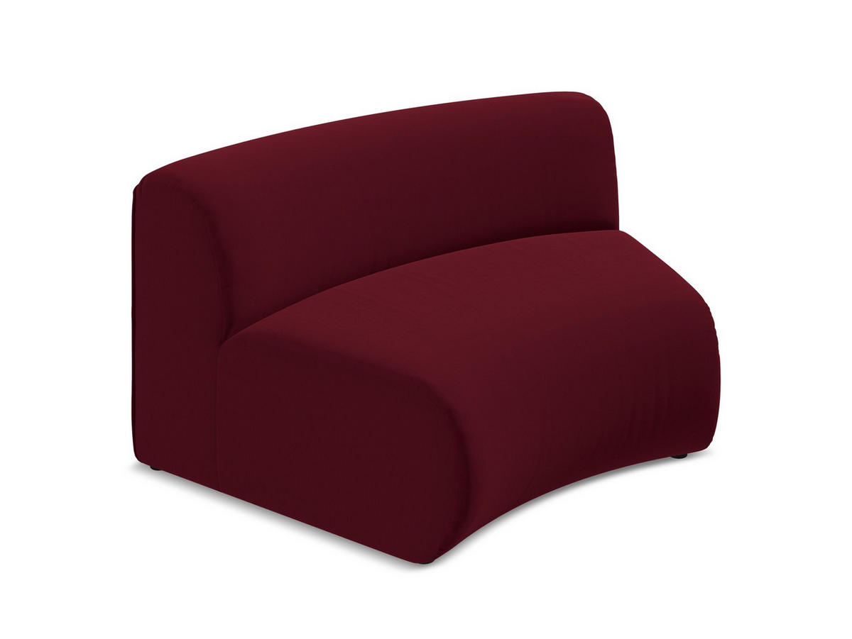 SOFAELEMENT Samt Stoff Rot - Bordeaux/Rot, Kunststoff/Textil (147/70/89cm) - Makamii