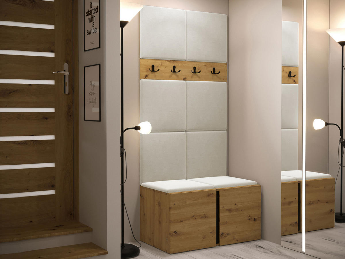 GARDEROBEN-SET Orion IV - Beige/Eiche Artisan, Holzwerkstoff/Kunststoff (84/186/46cm) - MIRJAN24