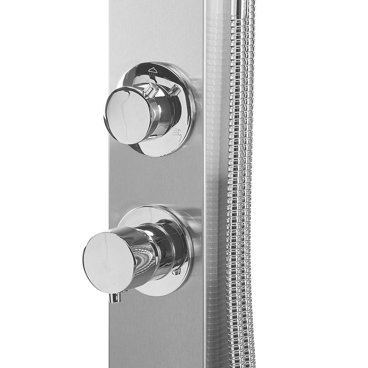 GARTENDUSCHE Silber Olzai - Silberfarben, Metall (26/210/46cm) - Beliani