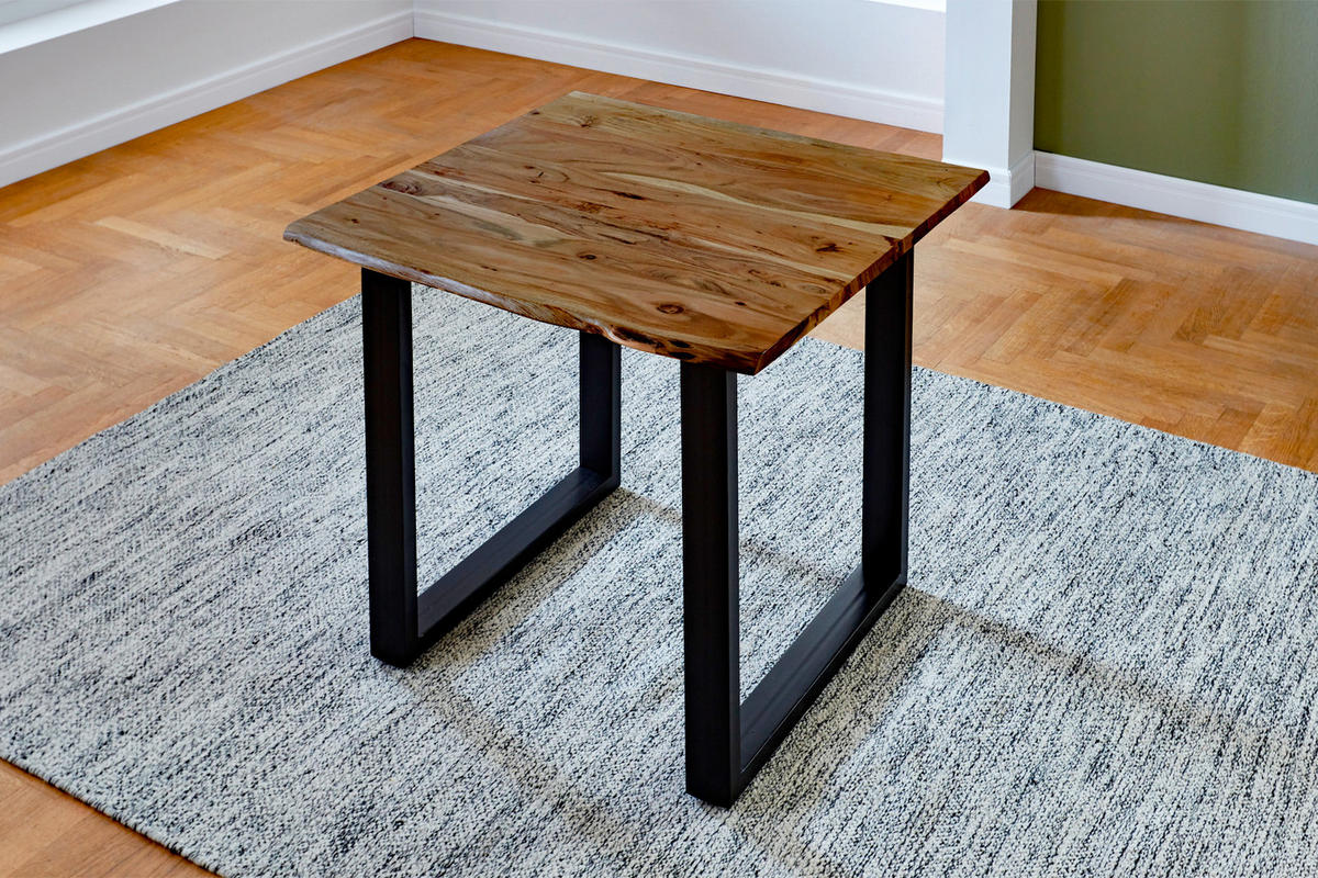 ESSTISCH LUBIN - Schwarz/Braun, Holz/Metall (80/80/77cm) - SAM