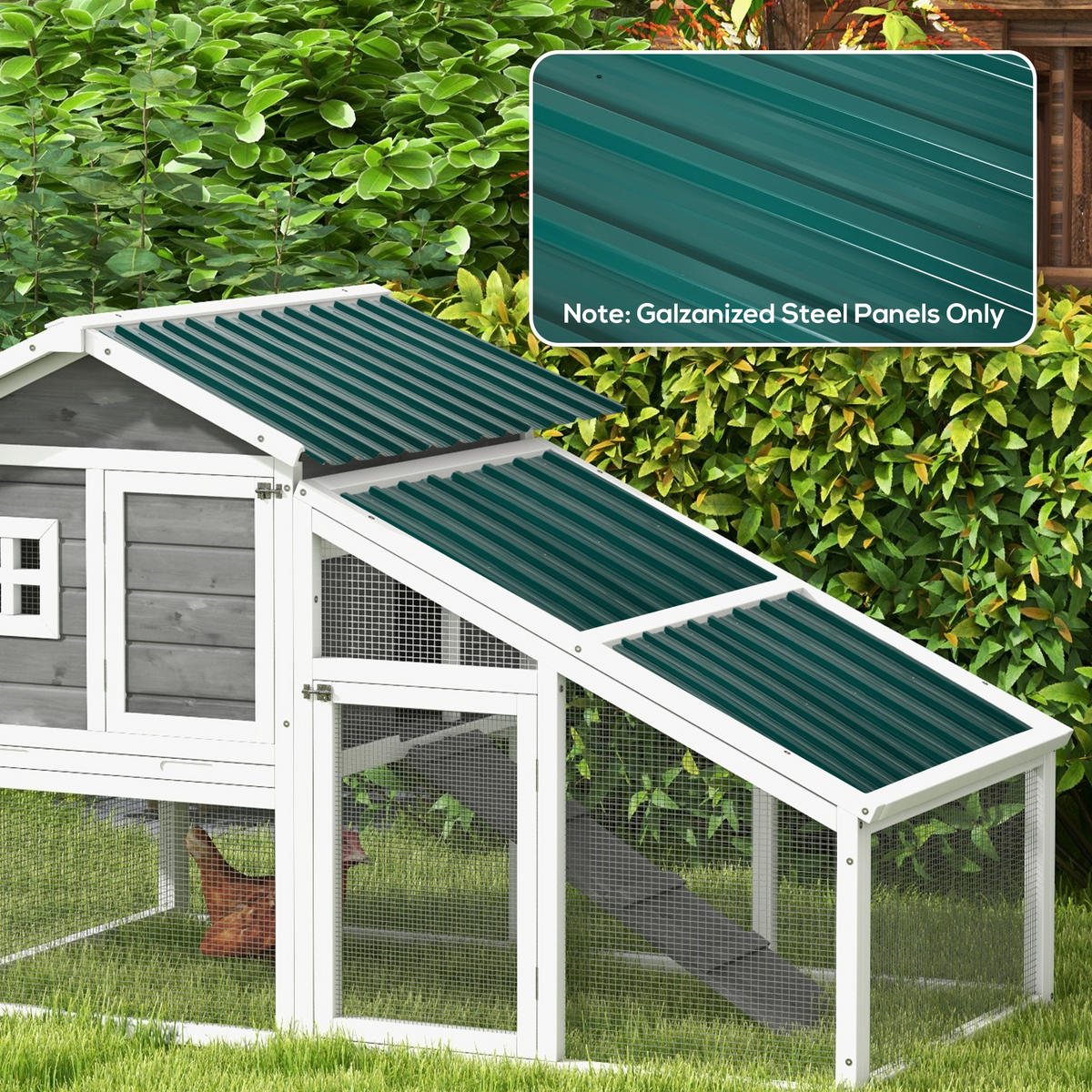 GERÄTEHAUS Grün wasserdicht verzinkter Stahl 129/45/0.03 cm 12er-Set - Grün, Metall (129/45cm) - PANGIVO
