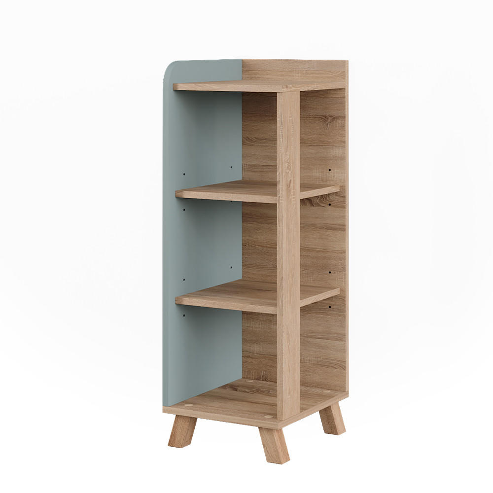 MIDISCHRANK Karen Sonoma/Blau 30 x 90 cm mit 4 Ablagen - Dunkelblau/Sonoma Eiche, Holzwerkstoff (30/90/35cm) - Vicco
