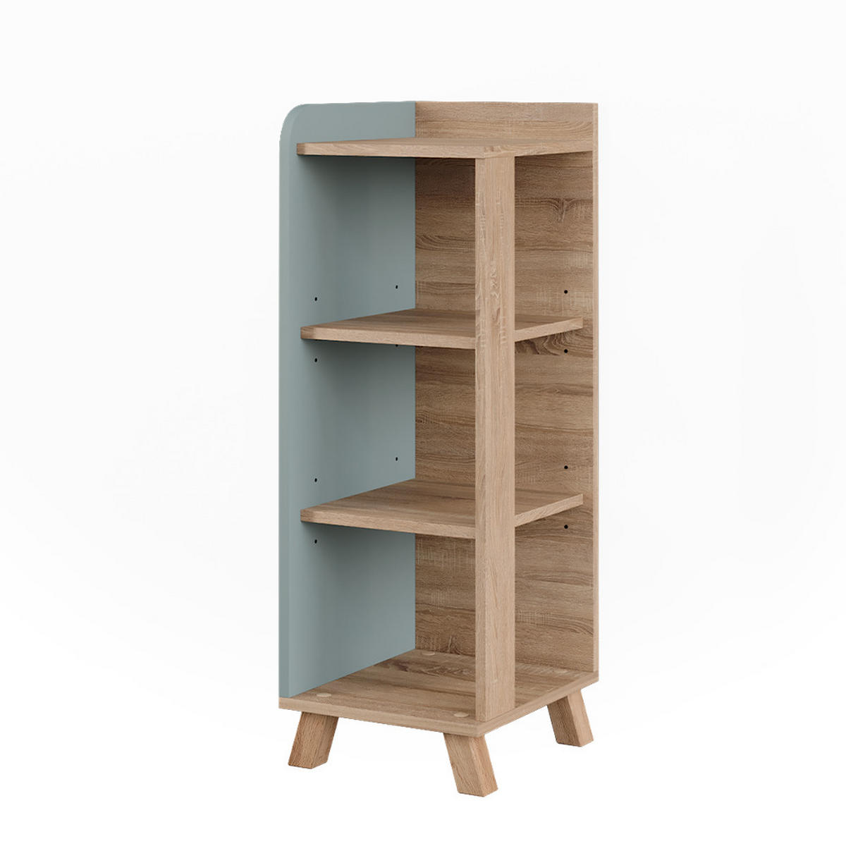 MIDISCHRANK Karen Sonoma/Blau 30 x 90 cm mit 4 Ablagen - Dunkelblau/Sonoma Eiche, Holzwerkstoff (30/90/35cm) - Vicco