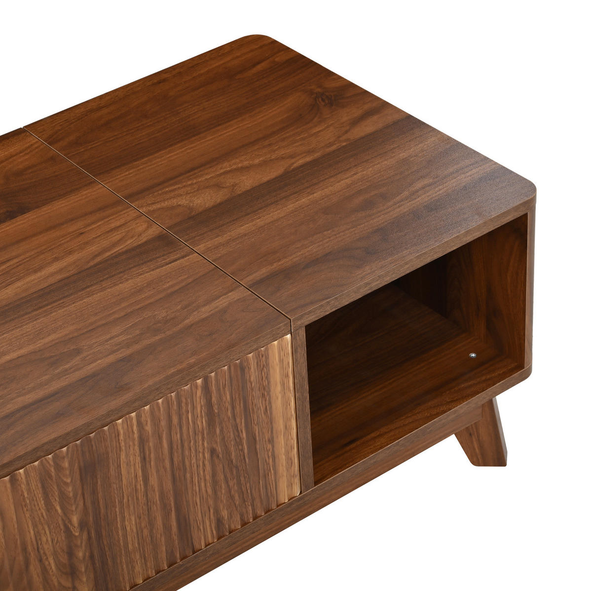 COUCHTISCH aus MDF 95x48x50 cm in Walnutfarben mit Hubfunktion & Stauraum - Walnussfarben, Holzwerkstoff (95/48/50cm) - Modfu