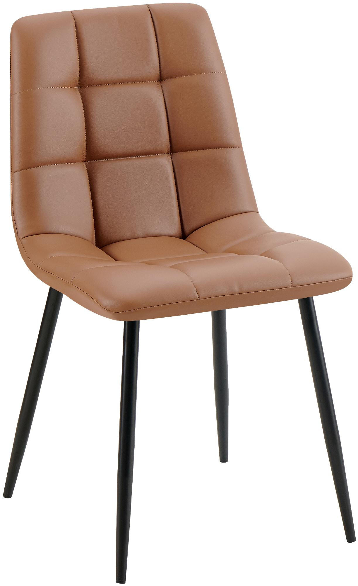 STUHL Lederlook Dunkelbraun - Dunkelbraun/Schwarz, Textil/Metall (45/84/55cm) - CLP