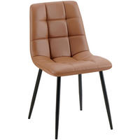 STUHL Lederlook Dunkelbraun - Dunkelbraun/Schwarz, Textil/Metall (45/84/55cm) - CLP