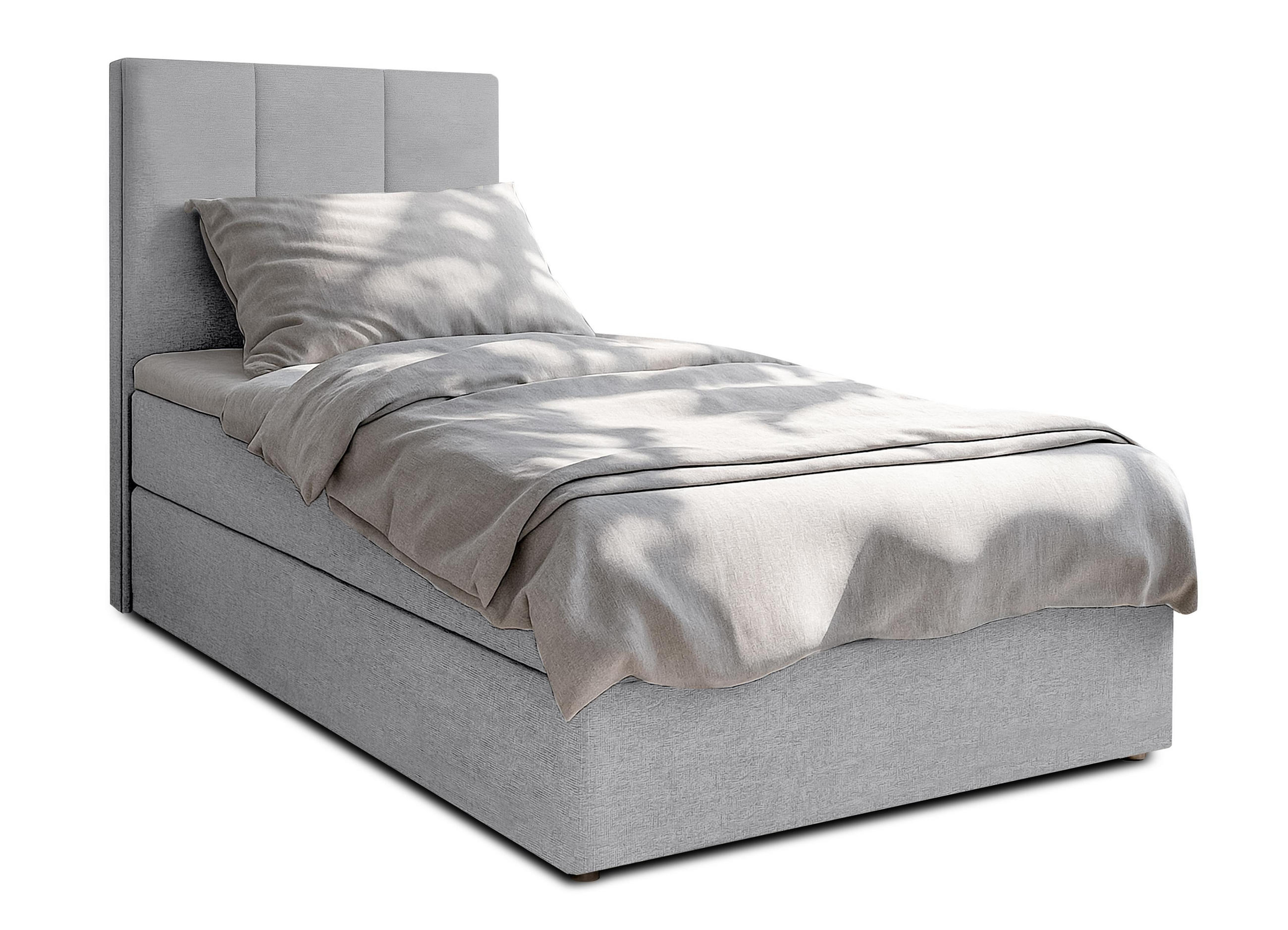 BOXBETT MEREA 100x200 cm mit Bettkasten und Matratze - Grau - Schwarz/Grau, Holz/Holzwerkstoff (100/200cm) - AX Living