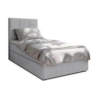 BOXBETT MEREA 80x200 cm mit Bettkasten und Matratze - Grau - Schwarz/Grau, Holz/Holzwerkstoff (80/200cm) - AX Living
