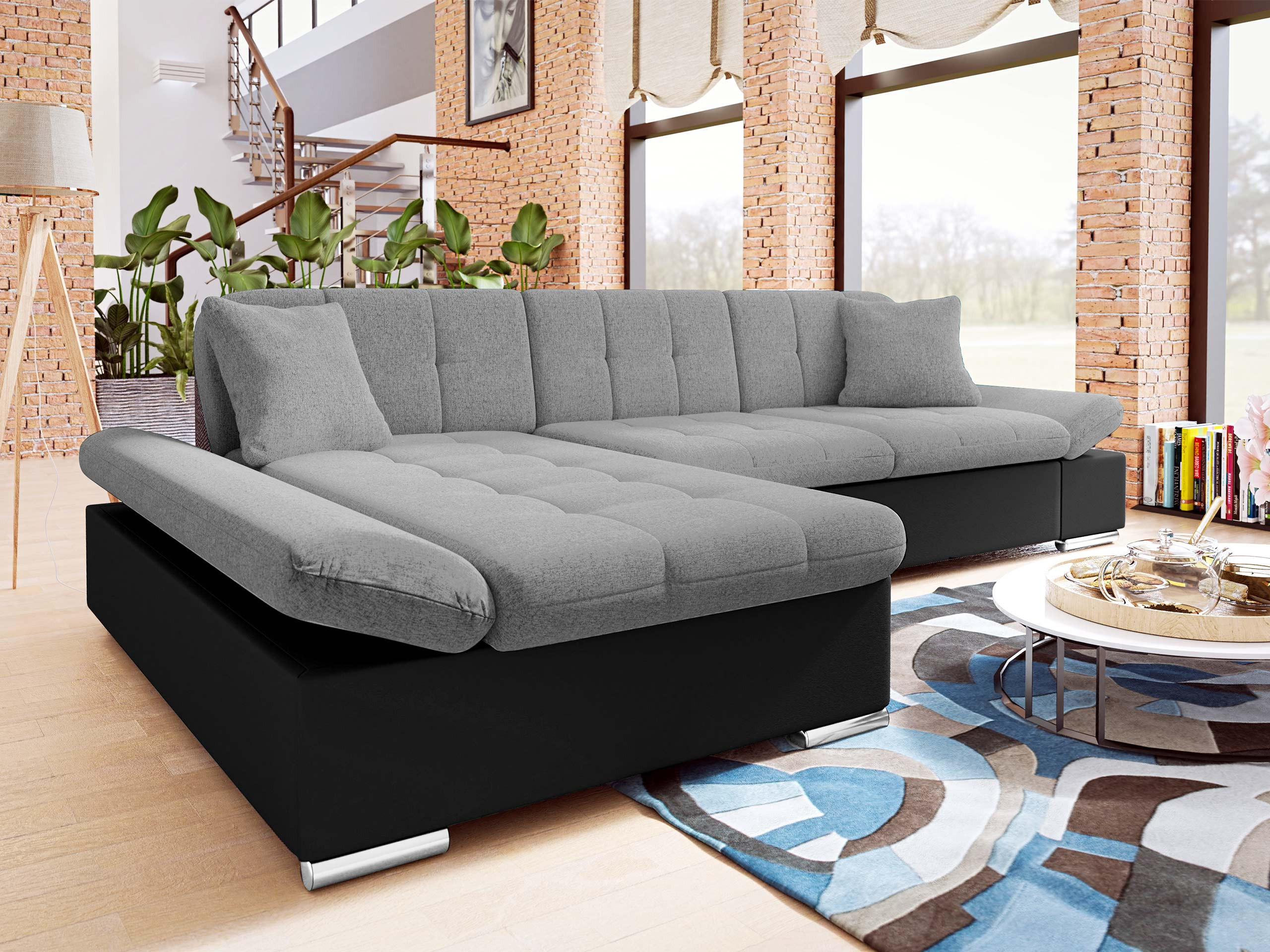 Thumbnail - Mirjan24 Ecksofa, Schwarz, Grau, Textil, links montierbar, L-Form,Rechteckig, 278x161 cm, Wohnzimmer, Sofas & Couches, W...